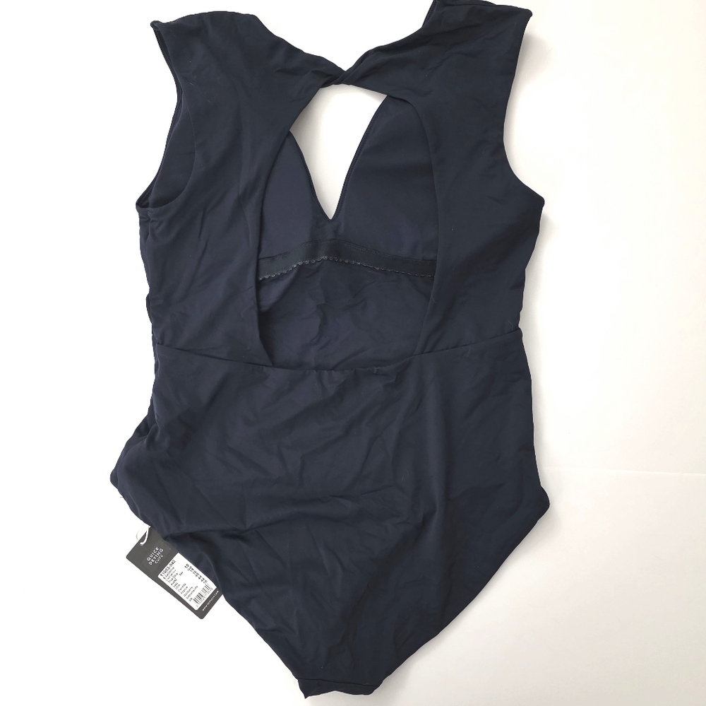 NWT Seafolly Australia Collective V Neck One Piece True Navy 14 Plus Swimsuit - Picture 5 of 8
